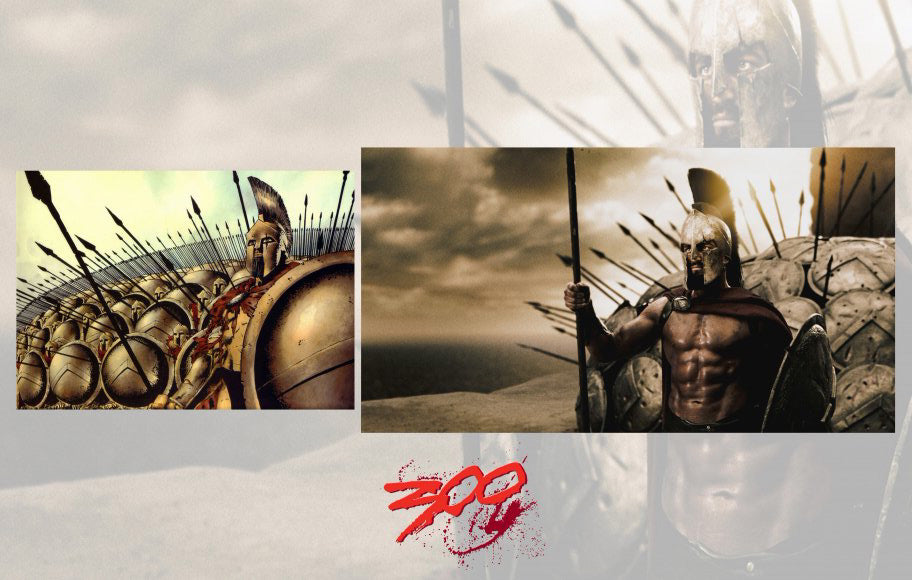 300 Movie Poster Print featuring epic battle scene