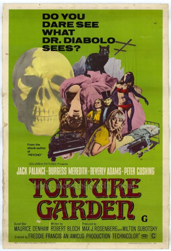Torture Garden Movie Poster Print featuring striking horror-themed artwork.