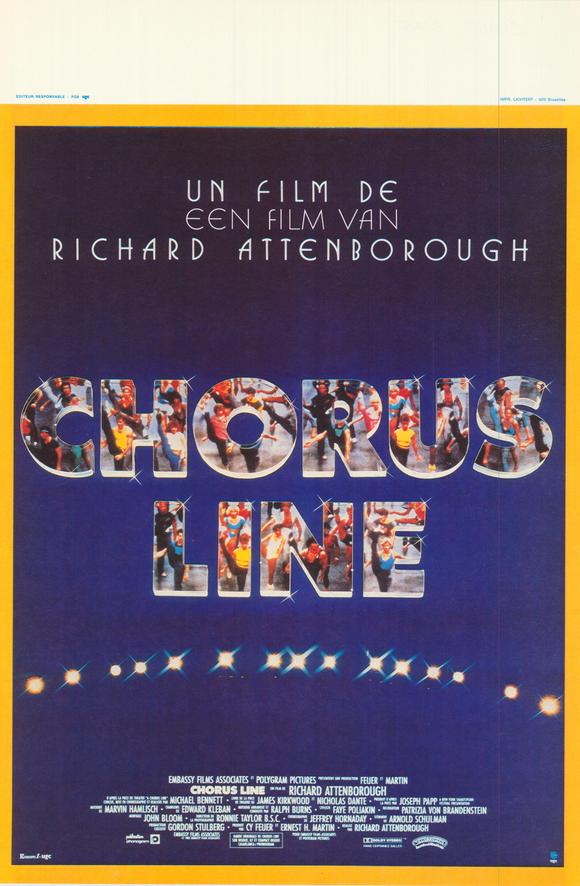 A Chorus Line Movie Poster Print showcasing vibrant colors and theatrical design.
