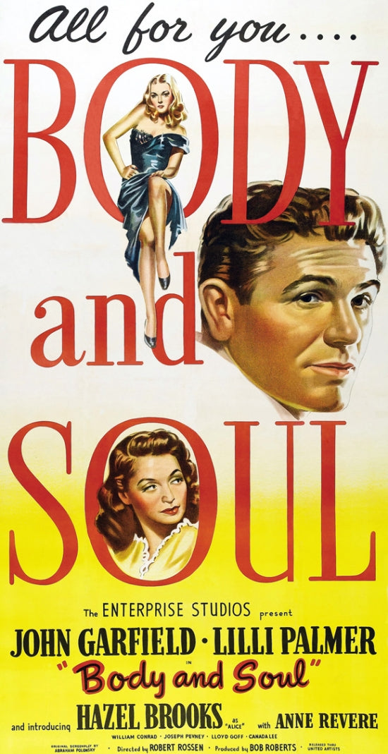 Body and Soul Movie Poster Print showcasing cinematic design.