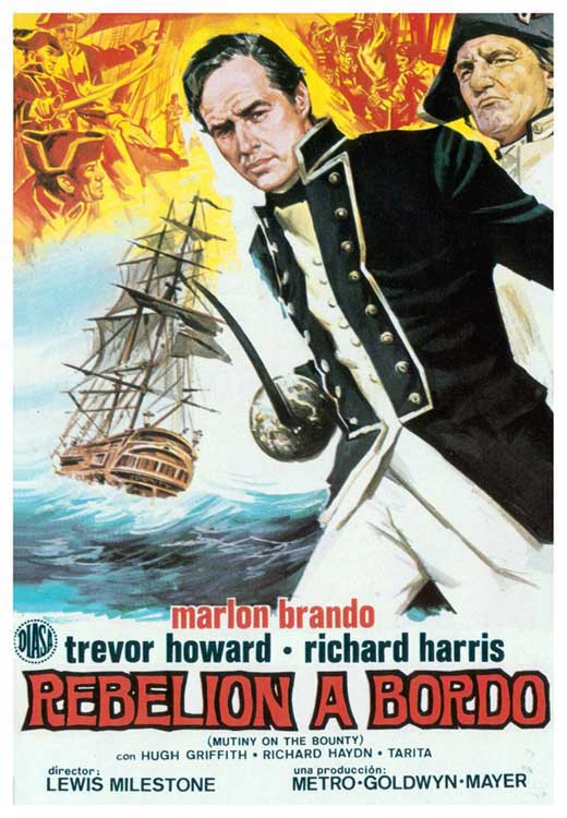 Mutiny on the Bounty Movie Poster Print showcasing classic film art.
