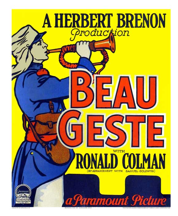 Beau Geste Movie Poster Print featuring classic adventure film art.