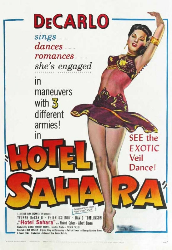 Hotel Sahara Movie Poster Print showcasing classic film art