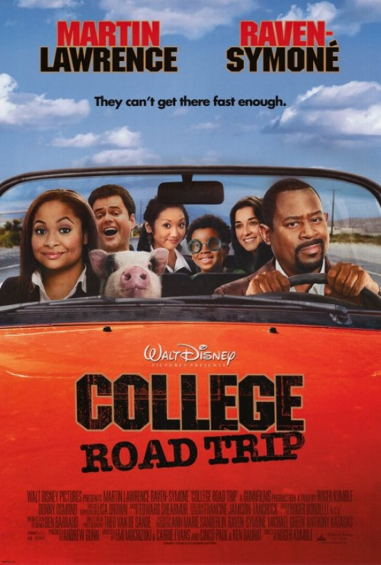 College Road Trip Movie Poster Print featuring vibrant graphics and colors.