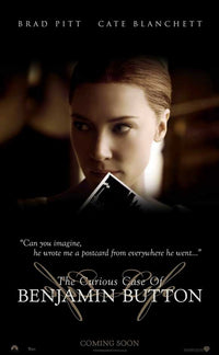 The Curious Case of Benjamin Button Movie Poster Print featuring captivating visuals and themes of time and love.