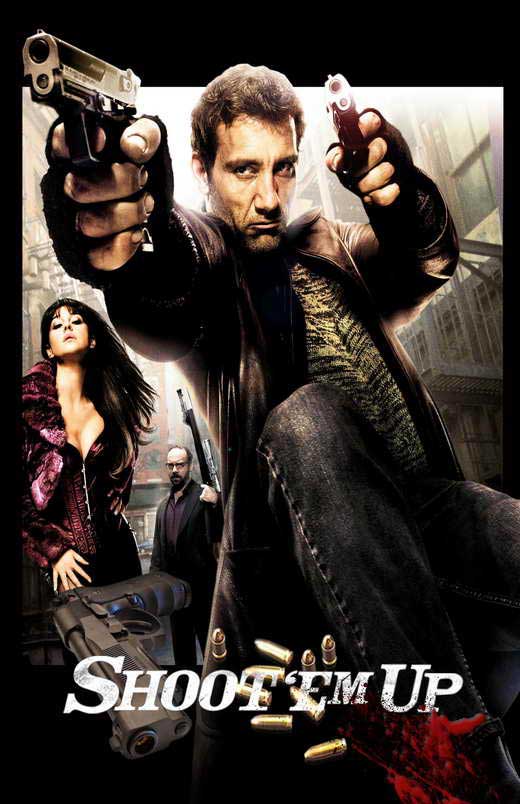 Shoot 'Em Up Movie Poster Print showcasing action-packed scenes.