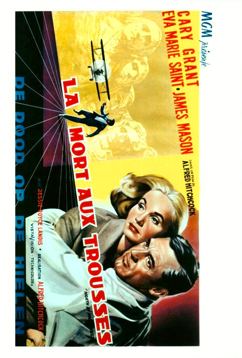 North by Northwest Movie Poster Print featuring classic film imagery.