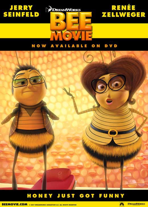 Bee Movie Poster Print featuring colorful and whimsical design.