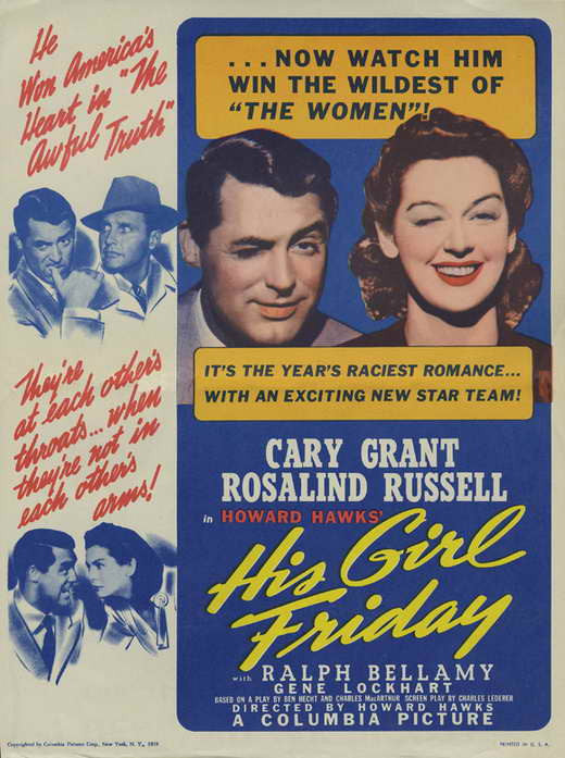 His Girl Friday Movie Poster Print (11x17) | Posterazzi