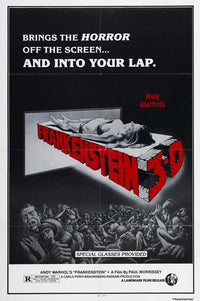 Flesh for Frankenstein Movie Poster Print showcasing horror film art.