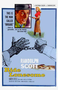 Ride Lonesome Movie Poster Print showcasing classic Western film art.