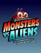 Monsters vs. Aliens Movie Poster Print featuring colorful characters and dynamic design.