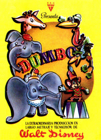 Dumbo Movie Poster Print featuring the beloved Disney character Dumbo.