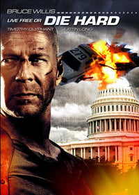 Live Free or Die Hard Movie Poster Print featuring action-packed scenes.