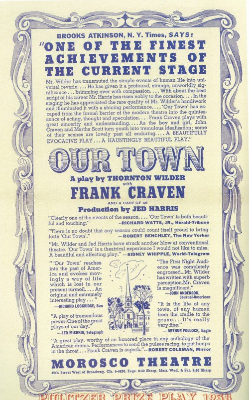Our Town Broadway Movie Poster Print - 11x17