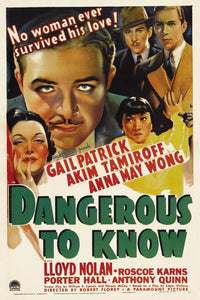 Dangerous to Know Movie Poster Print showcasing cinematic suspense and intrigue.
