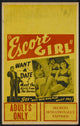 Escort Girl Movie Poster Print featuring captivating artwork.