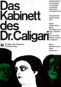 The Cabinet of Dr. Caligari Movie Poster Print showcasing iconic cinematic art.