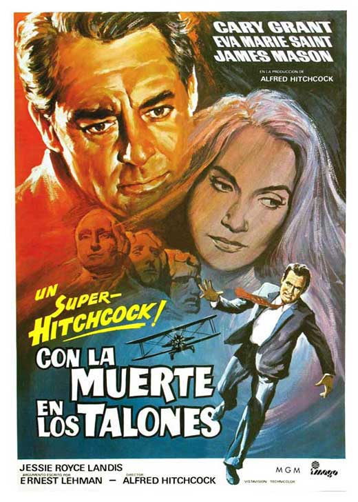 North by Northwest Movie Poster Print featuring classic film design