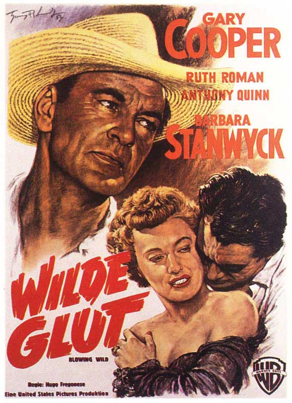 Blowing Wild Movie Poster Print featuring classic film art.
