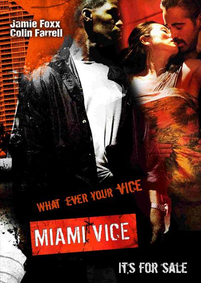 Miami Vice Movie Poster Print capturing the essence of 1980s retro style.