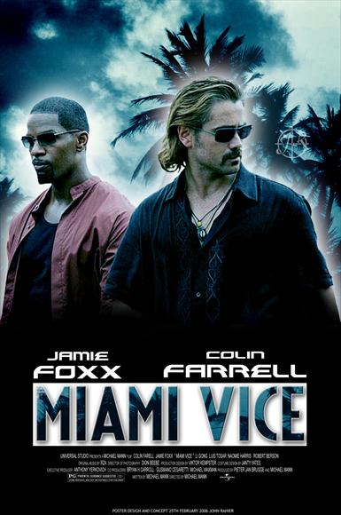 Miami Vice Movie Poster Print showcasing iconic 1980s style.