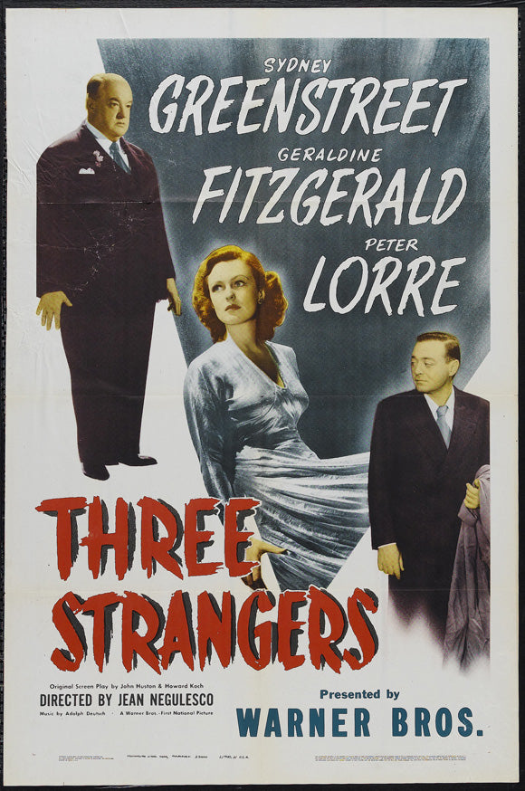 Three Strangers Movie Poster Print showcasing classic film art.