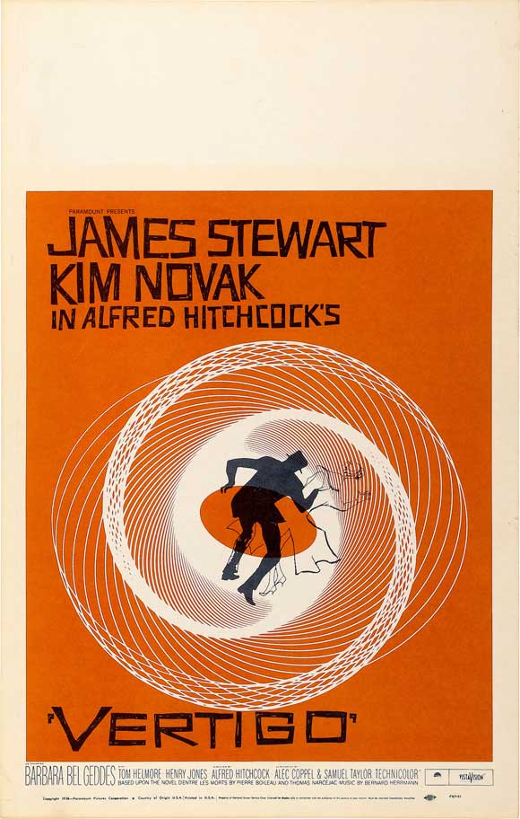 Vertigo Movie Poster Print featuring classic Alfred Hitchcock film imagery.