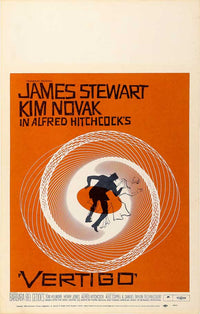 Vertigo Movie Poster Print featuring classic Alfred Hitchcock film imagery.