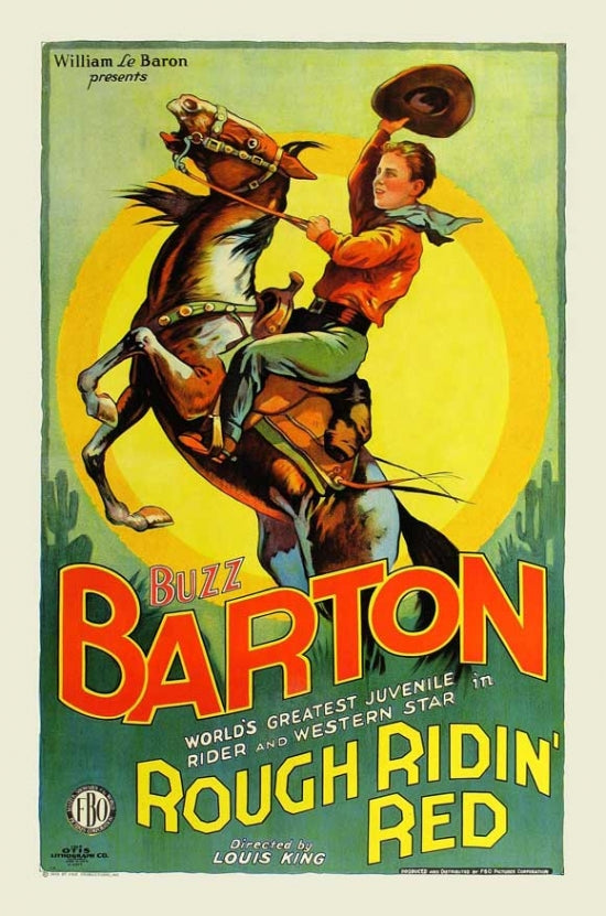 Rough Ridin' Red Movie Poster Print showcasing vintage film art.