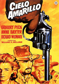 Yellow Sky Movie Poster Print featuring a vibrant sky design.