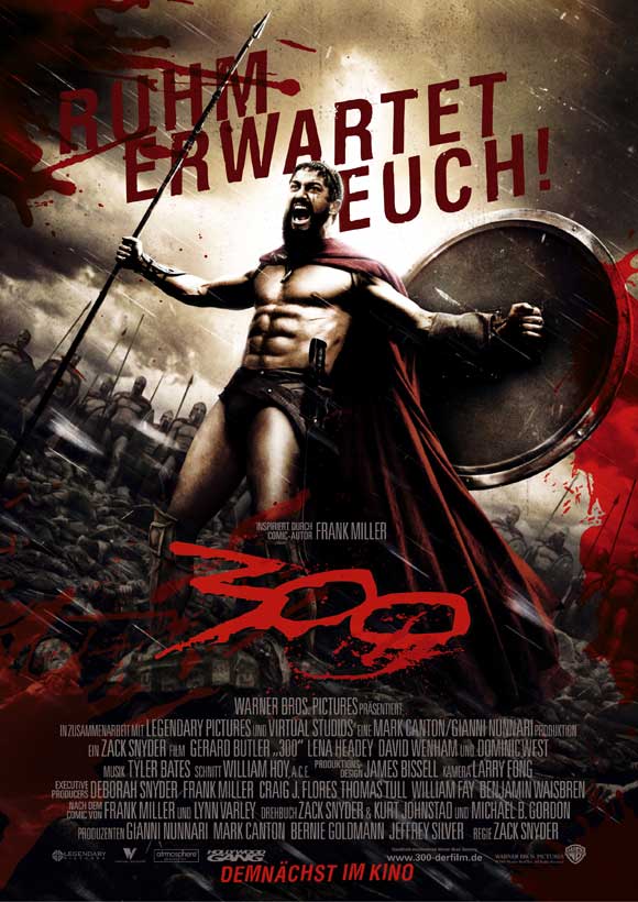 300 Movie Poster Print showcasing Spartan warriors in battle.