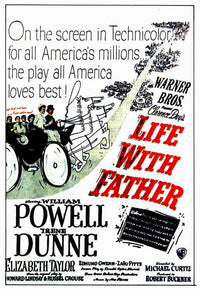 Life with Father Movie Poster Print featuring classic film characters.