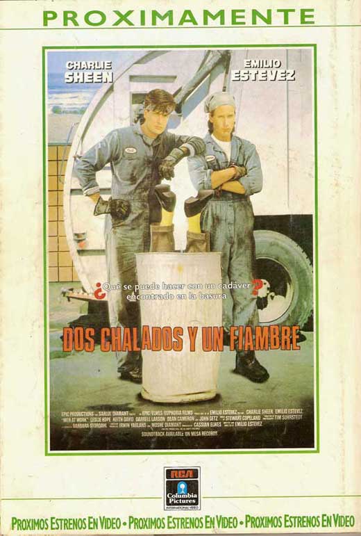 Men at Work Movie Poster Print featuring classic comedy art.