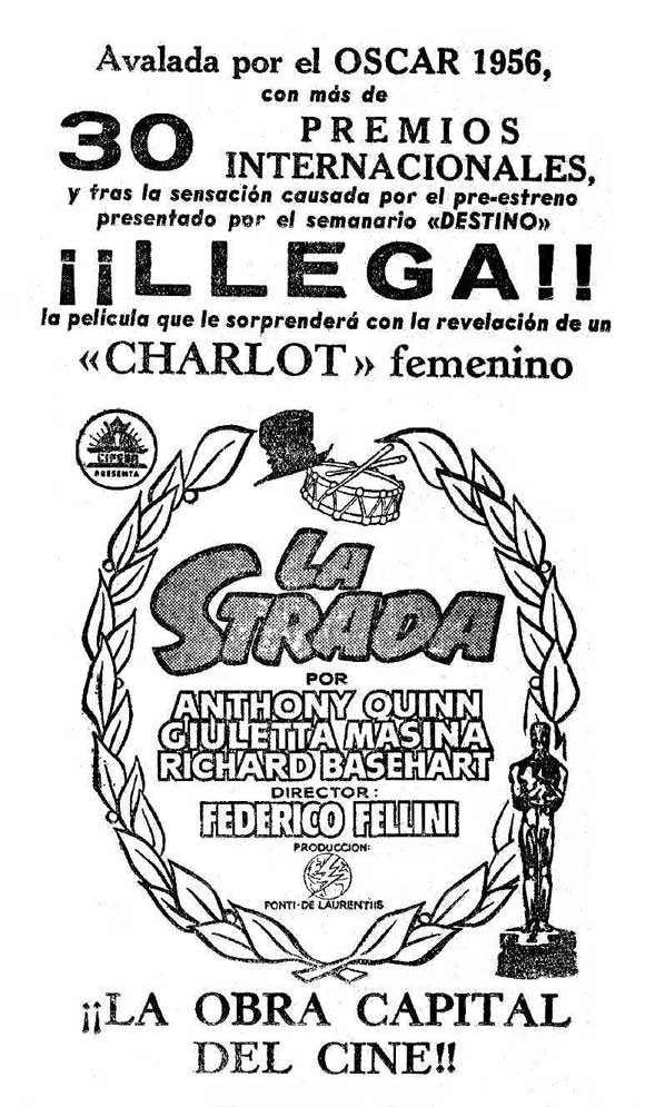 La Strada Movie Poster Print showcasing classic film art.