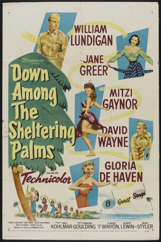Down Among the Sheltering Palms Movie Poster Print featuring vintage cinematic art.