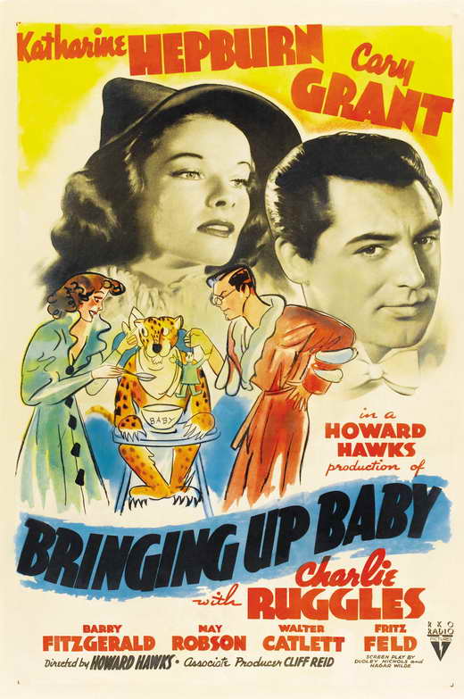 Bringing Up Baby Movie Poster Print showcasing classic film art.