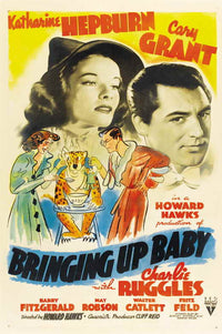 Bringing Up Baby Movie Poster Print showcasing classic film art.