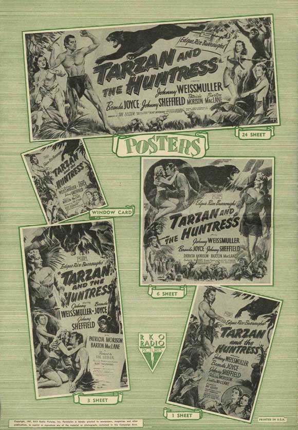 Tarzan and the Huntress Movie Poster Print featuring vibrant colors and classic design.