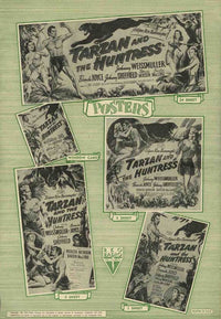 Tarzan and the Huntress Movie Poster Print featuring vibrant colors and classic design.