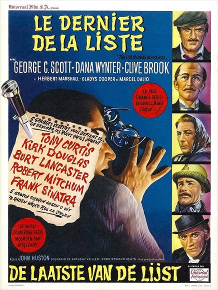 The List of Adrian Messenger Movie Poster Print featuring classic film design.