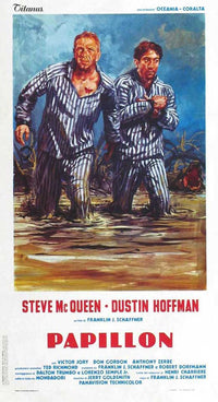 Papillon Movie Poster Print showcasing iconic film artwork.