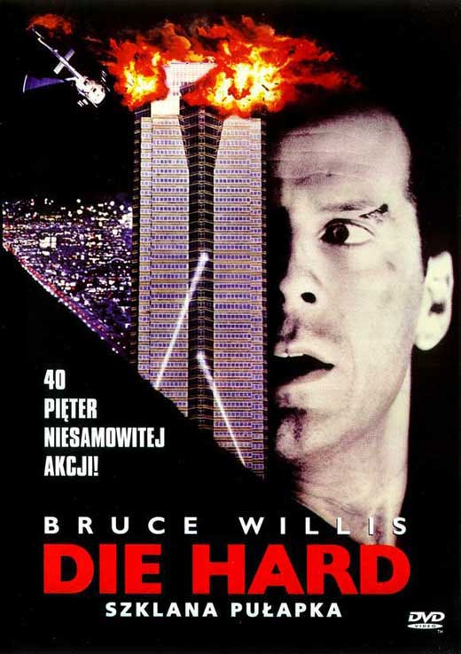 Die Hard Movie Poster Print featuring iconic action scenes