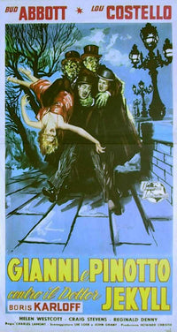 Abbott and Costello Meet Dr. Jekyll and Mr. Hyde Movie Poster Print featuring classic comedy theme.