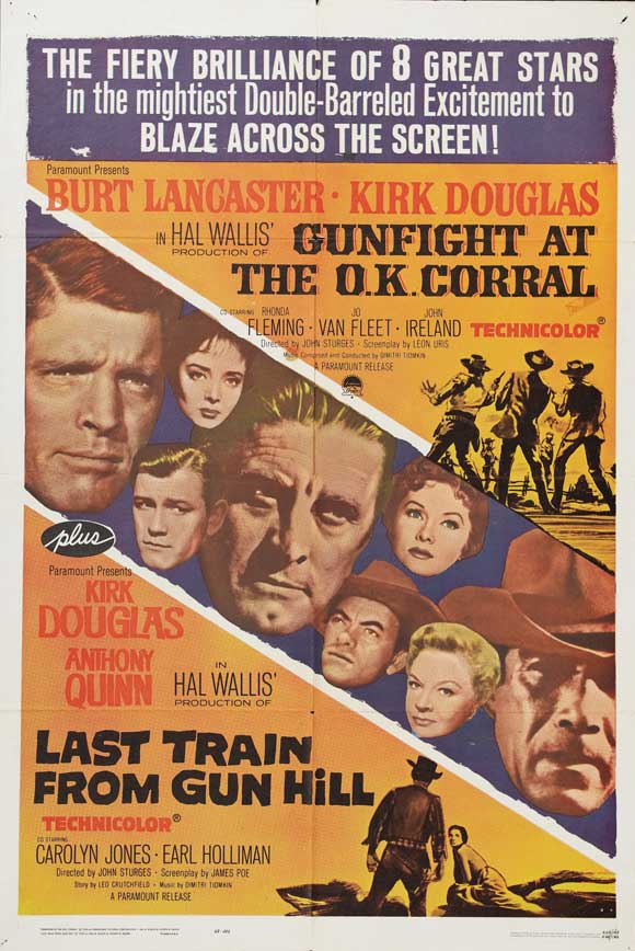 Gunfight at the O.K. Corral Movie Poster Print featuring iconic Wild West imagery.