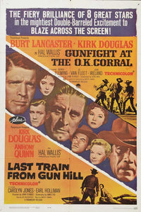 Gunfight at the O.K. Corral Movie Poster Print featuring iconic Wild West imagery.