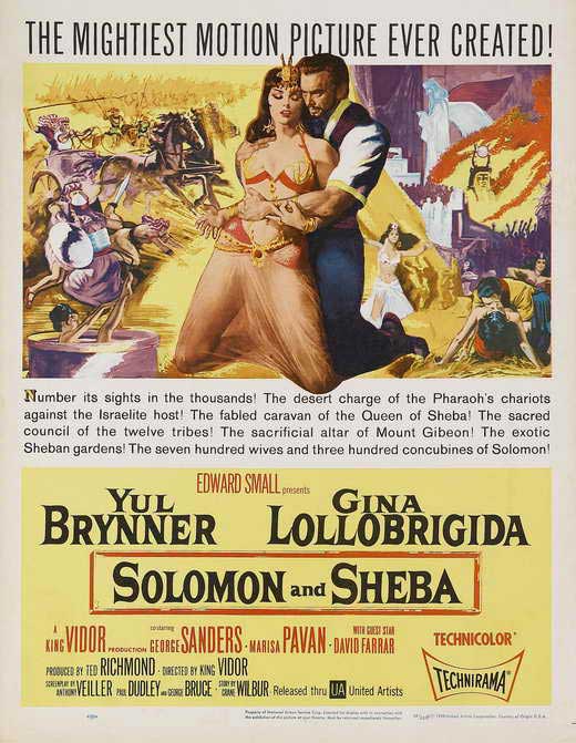 Solomon and Sheba Movie Poster Print featuring classic film artwork.
