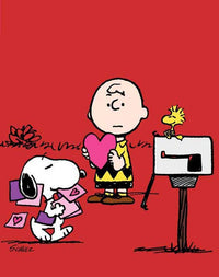 Be My Valentine Charlie Brown Movie Poster Print featuring iconic Peanuts characters.