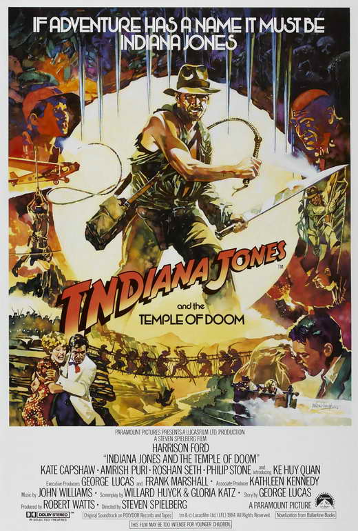 Indiana Jones and the Temple of Doom Movie Poster Print showcasing adventure and classic cinema.