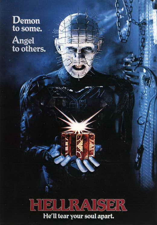 Hellraiser movie poster print showcasing horror film imagery.
